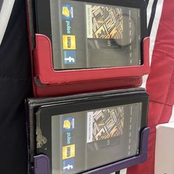 Two Kindle fire e-readers