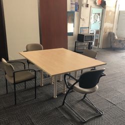 Table 4 Chairs. 5 By 4 Top Maple 