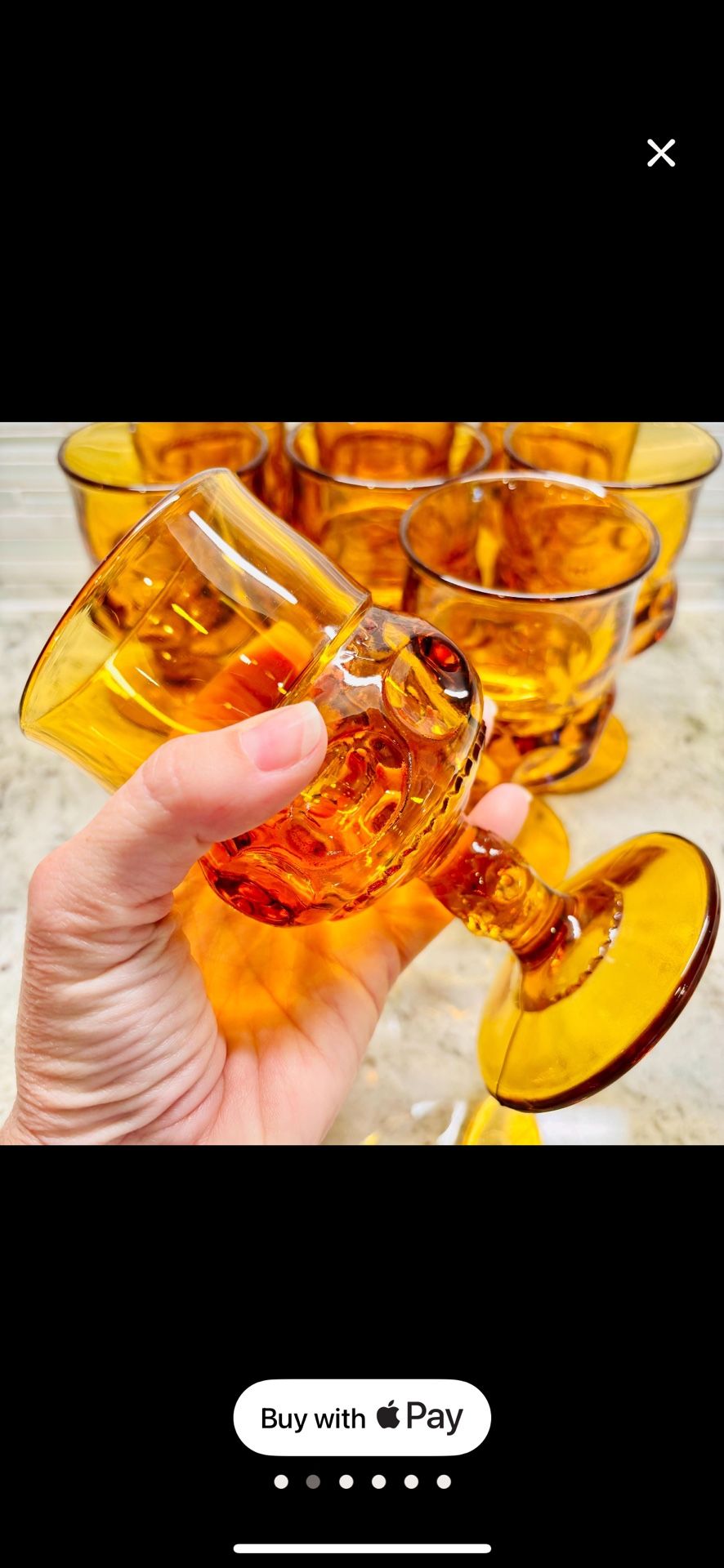 Vintage Amber Glasses