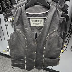 Ladies Leather Motorcycle Vest $90 FIRM