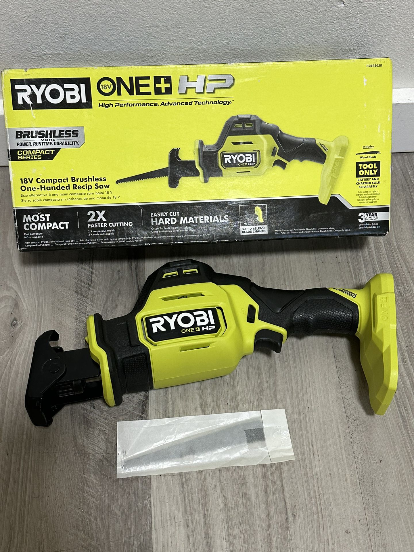 RYOBI ONE+ HP 18V Brushless Cordless Compact One-Handed Reciprocating Saw (Tool Only)