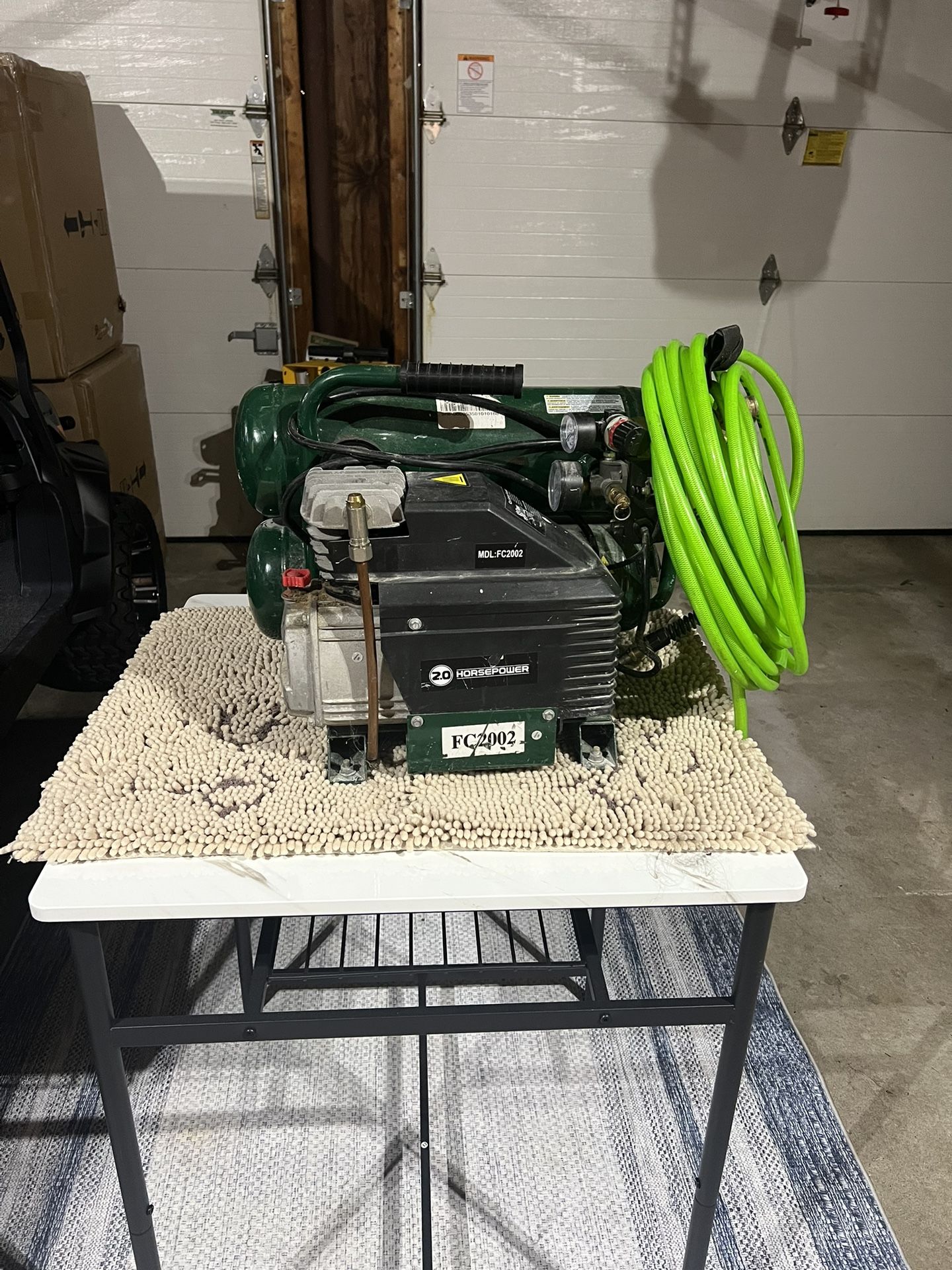 Rollair Air Compressor Bull With Hose Triple Outlet