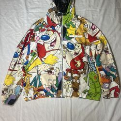 Members Only X Nickelodeon Windbreaker Hooded Rugrats Stimpy Us Size XL