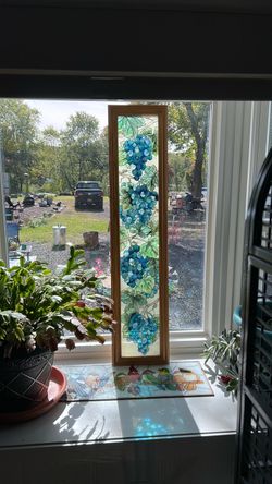 Joan Baker Designs Suncatcher/ Stained Glass 40” x 9”