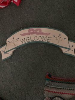 Welcome door sign