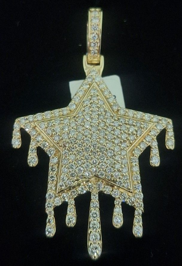 STAR PENDANT 3.6CTW / 14K YG / 28.9G