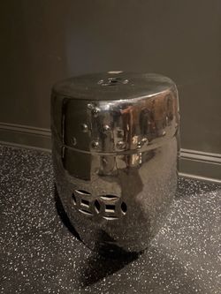 Silver Ceramic Stool