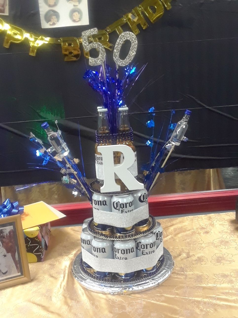 Corona beer tower cake 50th birthday