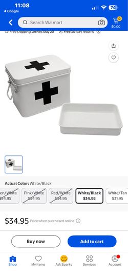 Metal First Aid Storage Box w/ Tray Insert