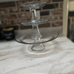 Glass Cake Or Cubcakes Display. 3 Pieces