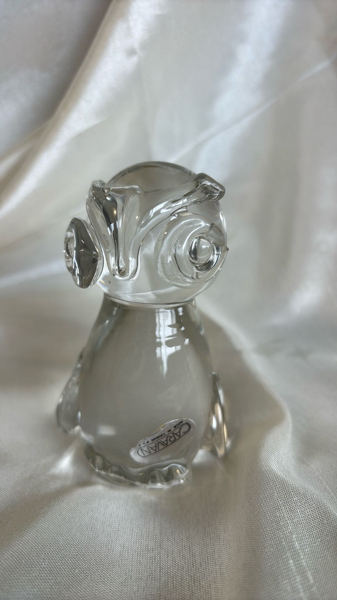Vintage glass owl, paperweight figurine