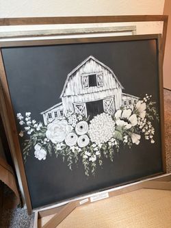 Farmhouse Barn Floral Wall Art