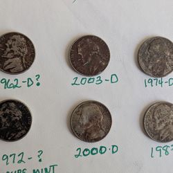 Discolored Jefferson nickels