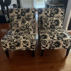 Black & White Matching Accent Chairs - $150
