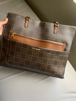 Steve Madden brown & beige checkered  tote bag