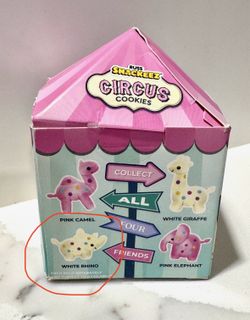 Russ Snackeez Circus Cookies 4" Collectible Plush Polka Dot White Rhino NISP