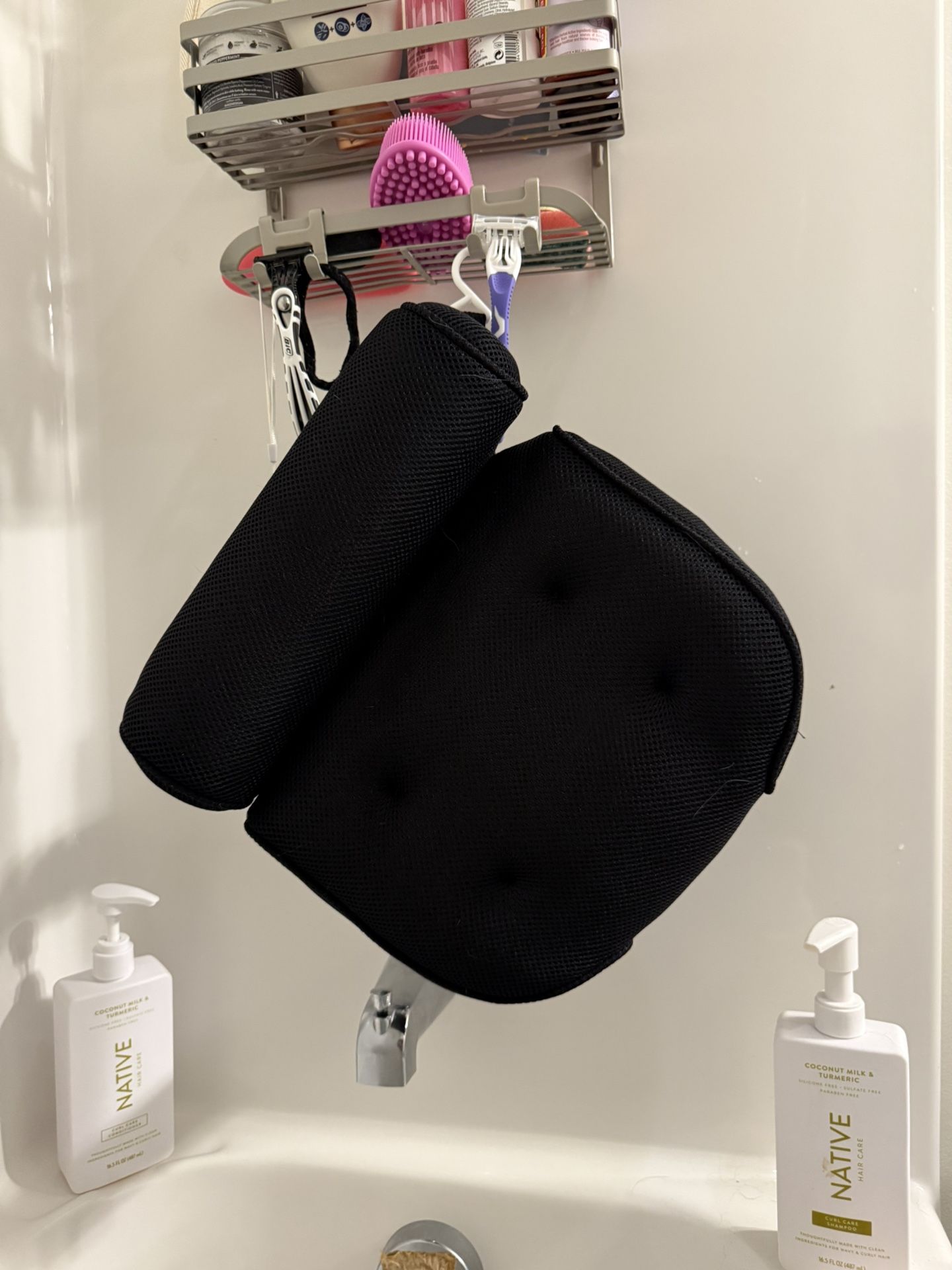 Bathtub Pillow with Neck Support (w/ suction cups)