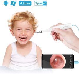 4.3mm USB Otoscope, Ultra-Thin HD Ear Scope Camera with 6 Adjustable LED Lights, Digital Audiology Inspection Endoscope for OTG Android Devices