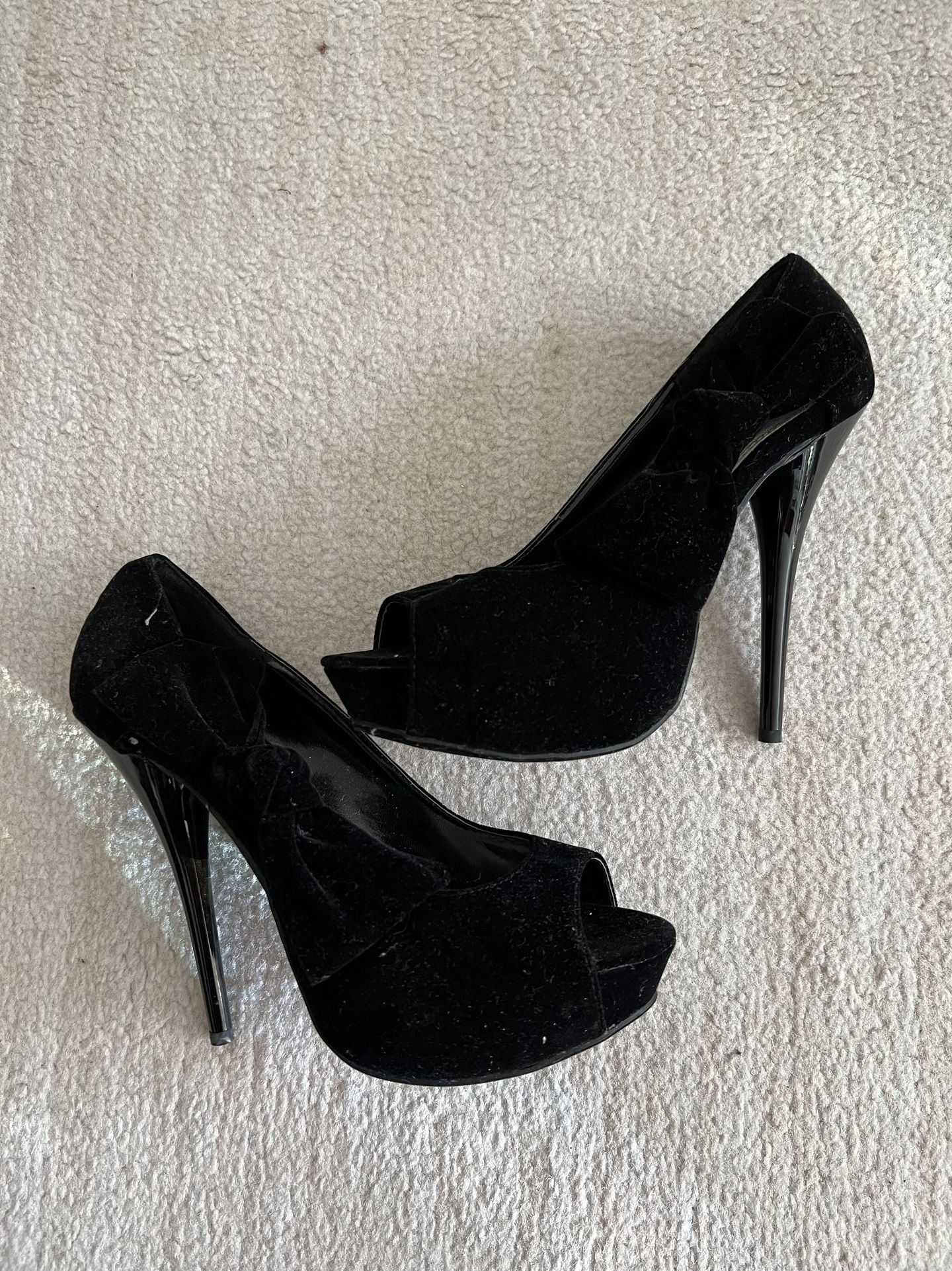 Black Bow High Heel Shoes