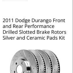 Front in rear rotors fits dodge Durango and jeep 
