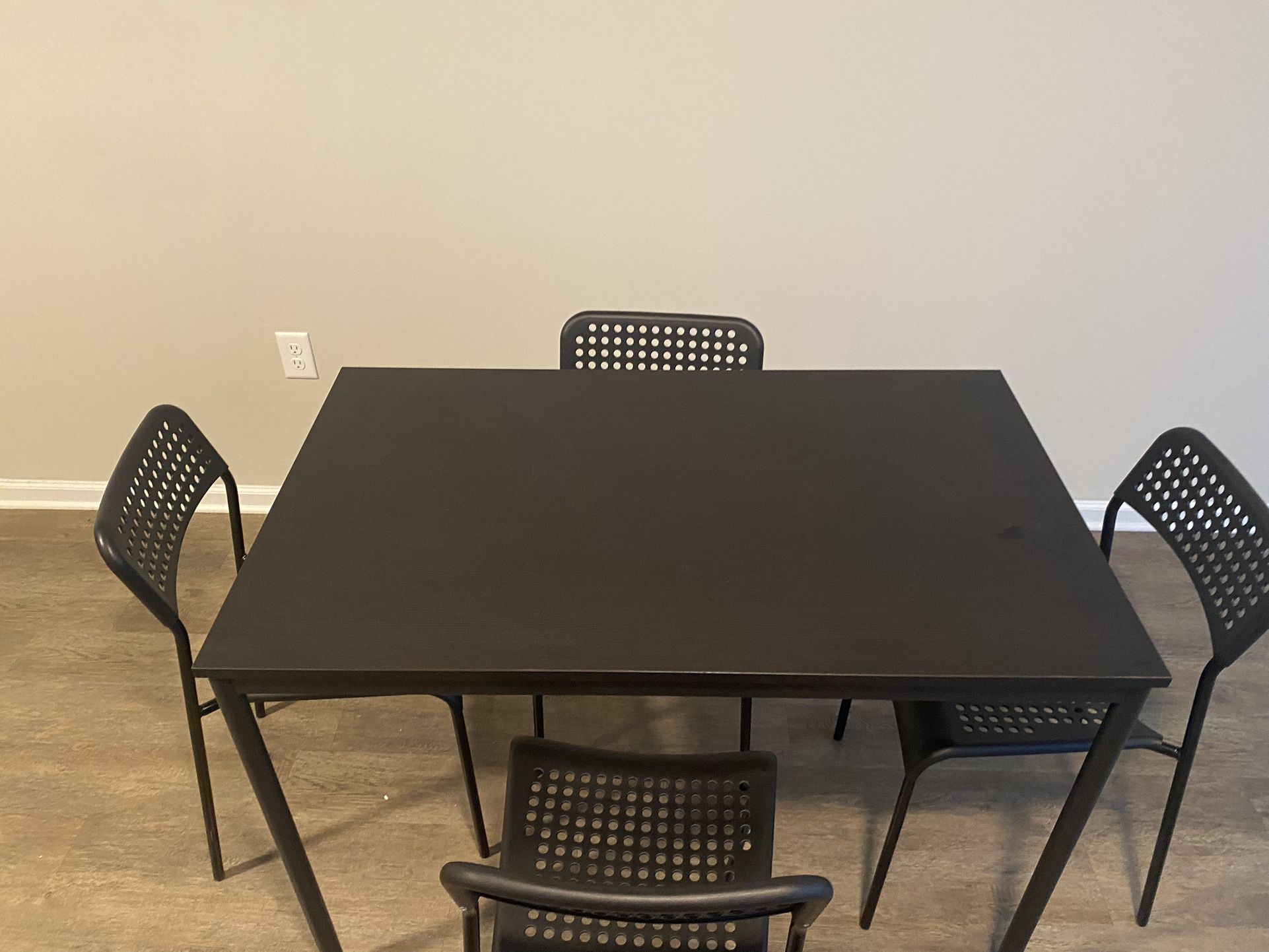 1 Year Old  Black IKEA Table With 4 Chairs 