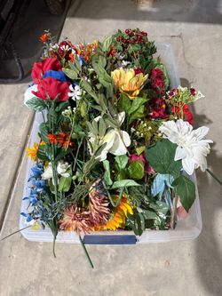 Large Lot of Artificial Silk Flowers