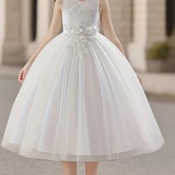Gorgeous Flower Lace Design Sleeveless  Dress Sweet Mesh Dress Tutu Dress 