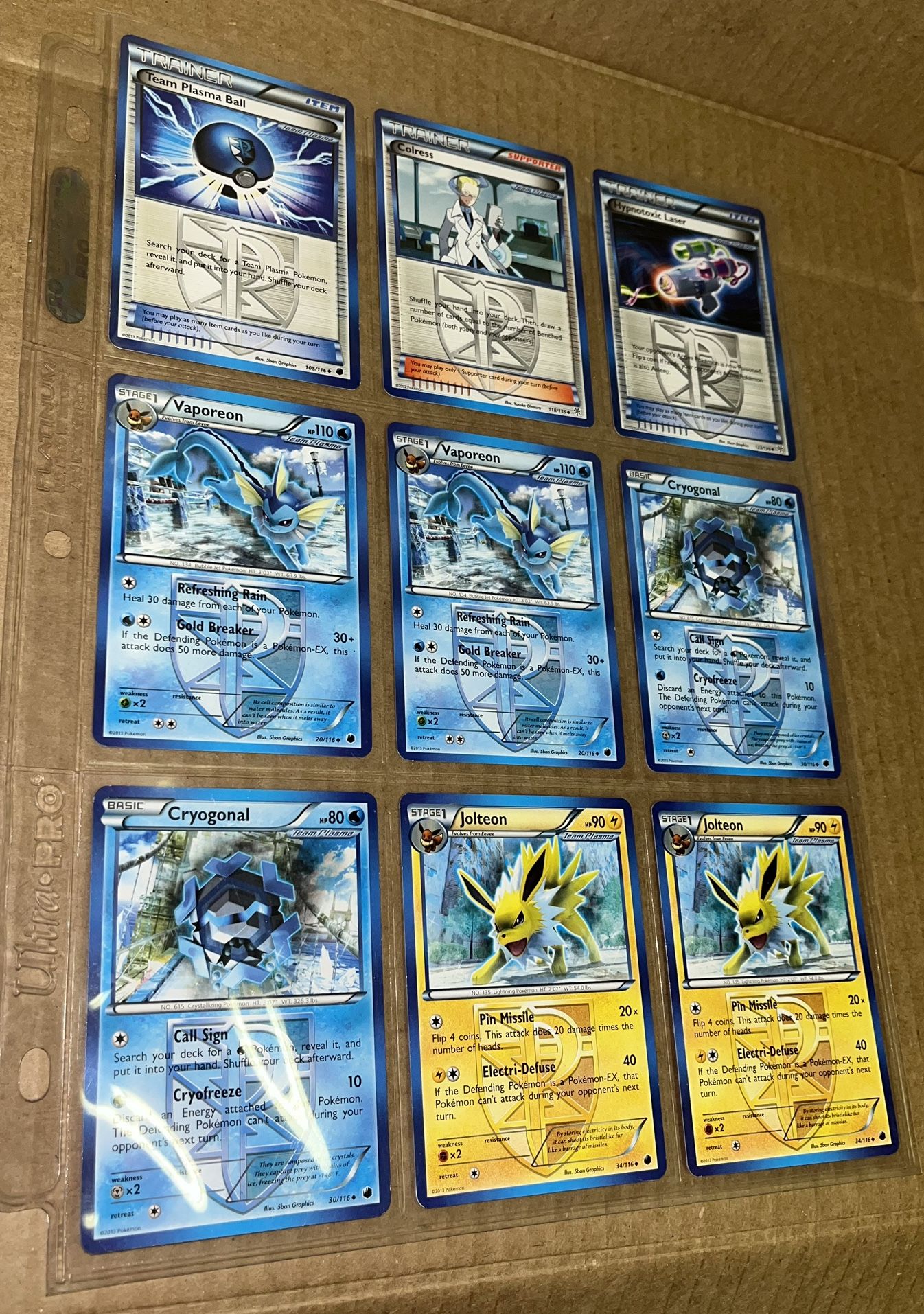 9 English Plasma Freeze Card Lot!