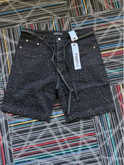 Purple jeans black studded with diamonds