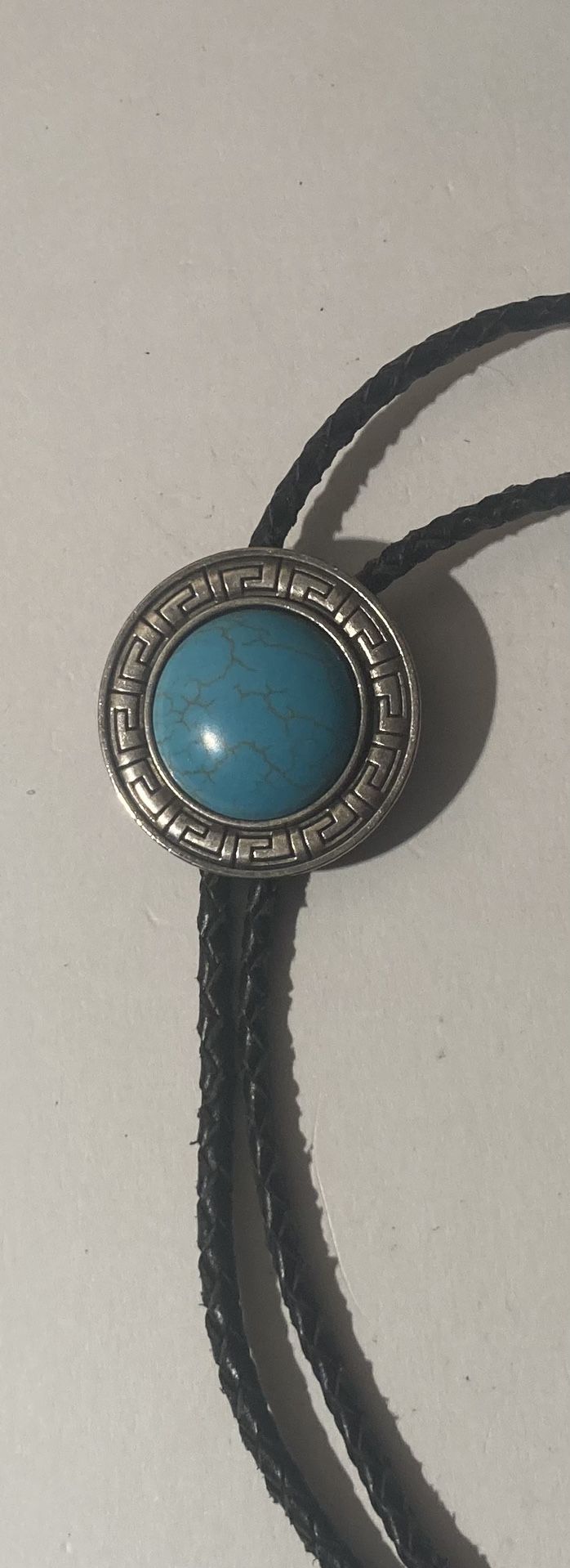 Vintage Bolo Tie Silver And Turquoise Stone 