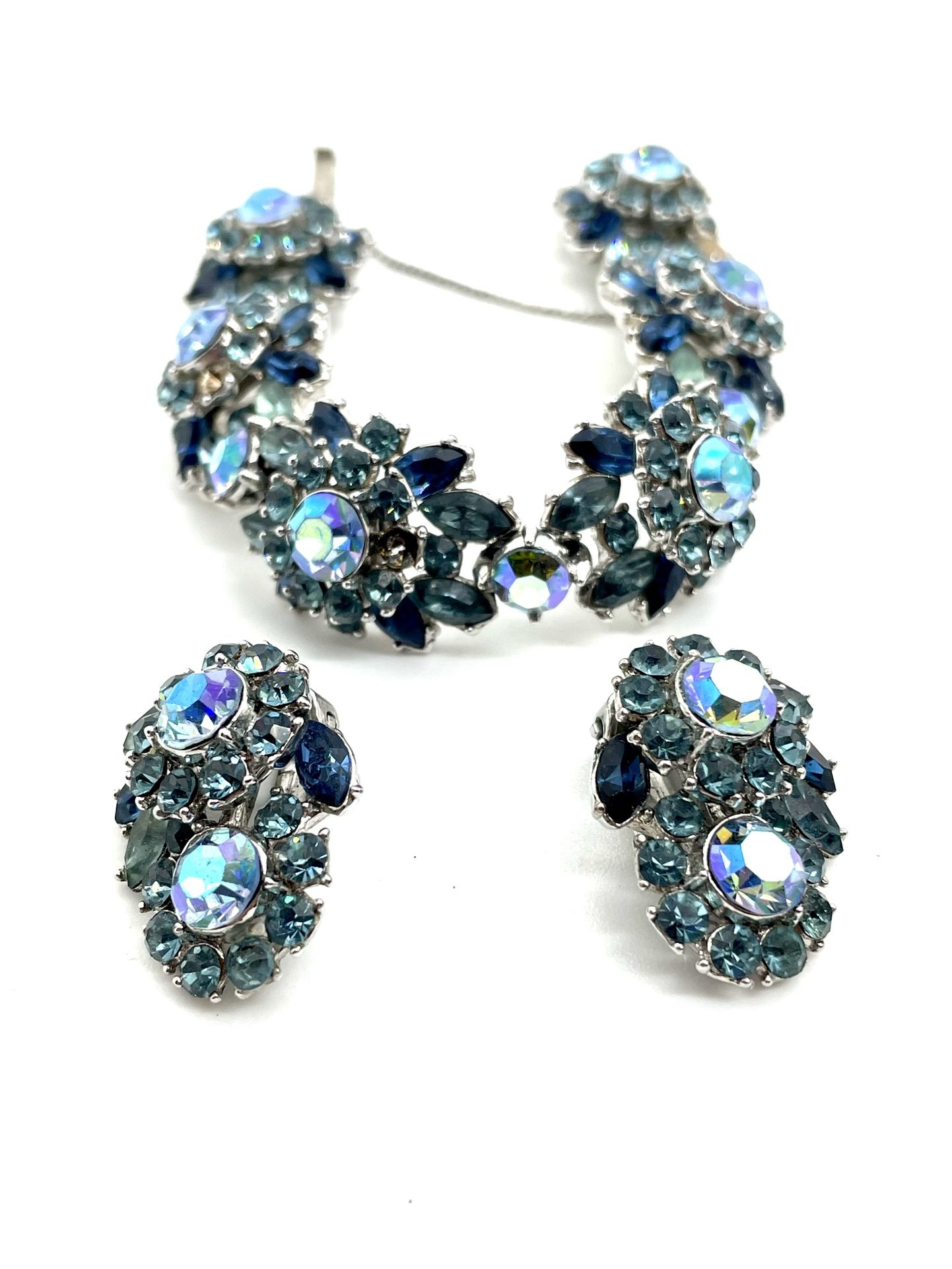 Crown Trifari Demi Parure Bracelet & Earrings 