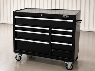 Viper Premium Stainless Steel 41” 9-Drawer Rolling Tool Cabinet - Heavy Duty