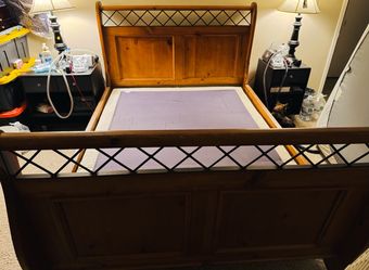 Queen Bed Frame & Temper-Pedic Box Spring