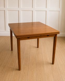 Modern Danish Teak Extendable Dining Table