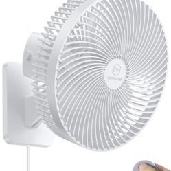 Ventilador oscilante de montaje en pared de 10 pulgadas con control remoto y temporizador, ventilador de dormitorio pequeño RV con 4 velocidades, func
