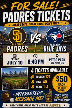 Padres tickets $50 each OBO