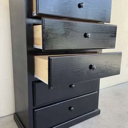 Pinewood 5 Drawer Black Color 