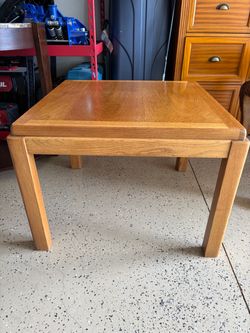 Square Oak Wood End Table