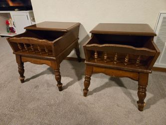 Vintage solid wood side tables