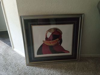 Framed vintage painting