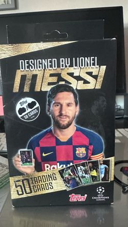 he Topps UEFA Champions League "Designed by Lionel Messi" 50-Card - Box Set