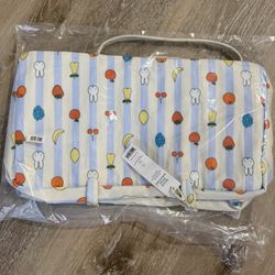 BAGGU Medium Nylon Bowler Bag miffy picnic stripes