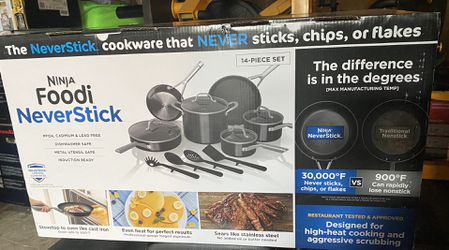 Ninja Foodi NeverStick 14-Piece Cookware Set, guaranteed to never