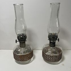 Vintage Small Oil Lamps Hurricanes Lamps 