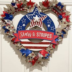 Patriotic Heart Wreath. 