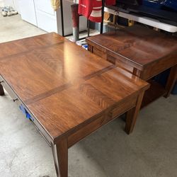 Matching Coffee & Side Wood Tables 