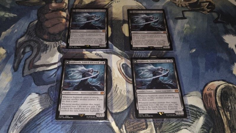 4 X MTG Final Fantasy Sephiroth, Fabled SOLDIER/Sephiroth One-Winged Angel Mythic #0115
