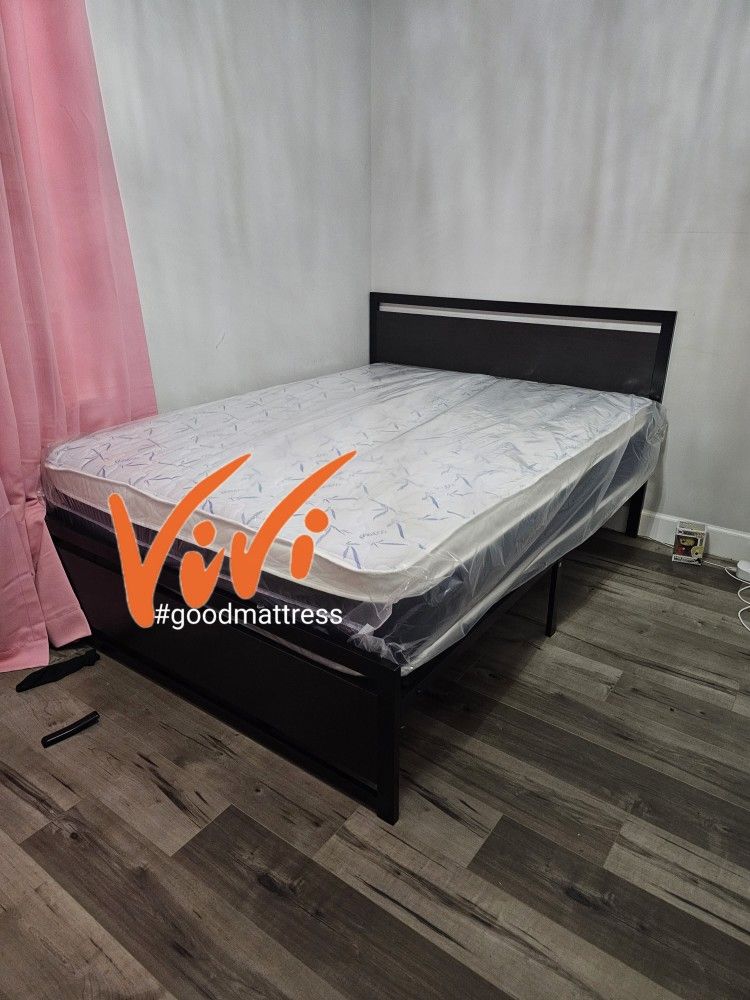 QUEEN PILLOW TOP MATTRESS WITH BOX SPRING 2PC ⛔️ BED FRAME ISN'T AVAILABLE