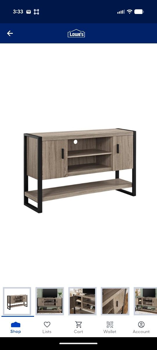 Walker Edison Tv Console/Cabinet - Driftwood Color - 60 inches
