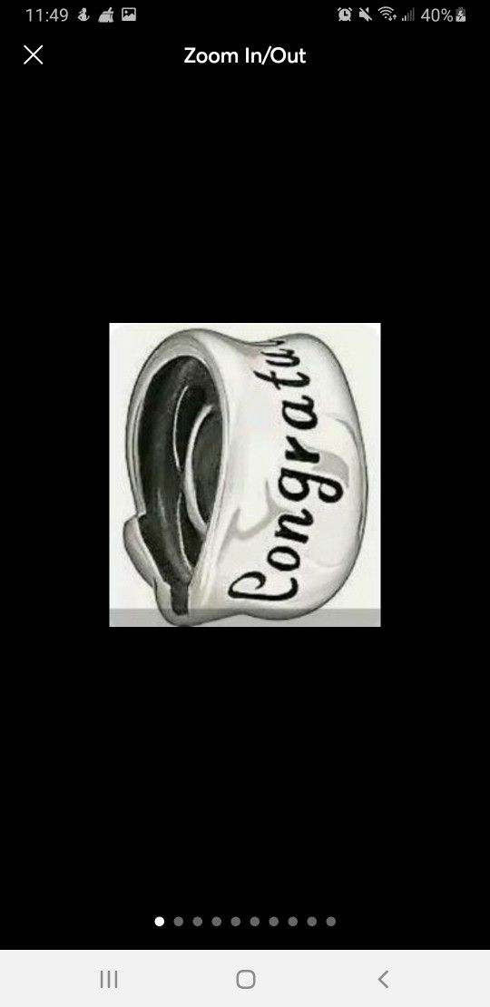 NEW Authentic Chamilia Congratulations Charm.  Sterling Silver.  Hallmarked CHAM & 925.  90% of Chamilia charms fit Pandora Bracelets.  Chamilia Brand